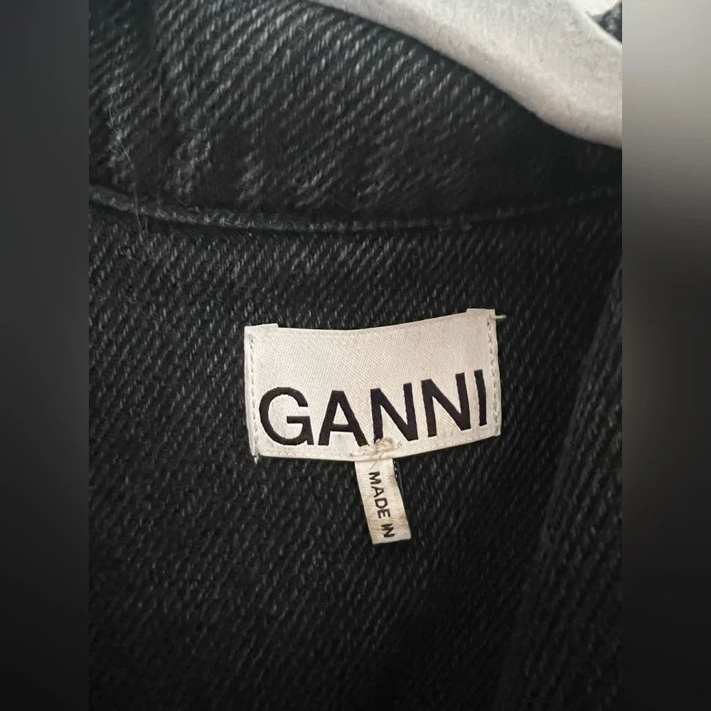 Ganni Washed Black Denim Mini Dress - Picture 4 of 6